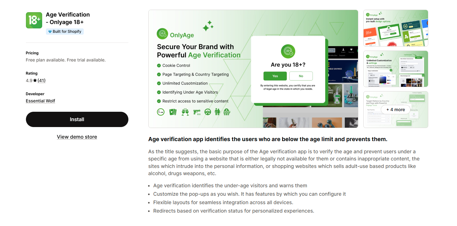 Age Verification ‑ Onlyage 18+